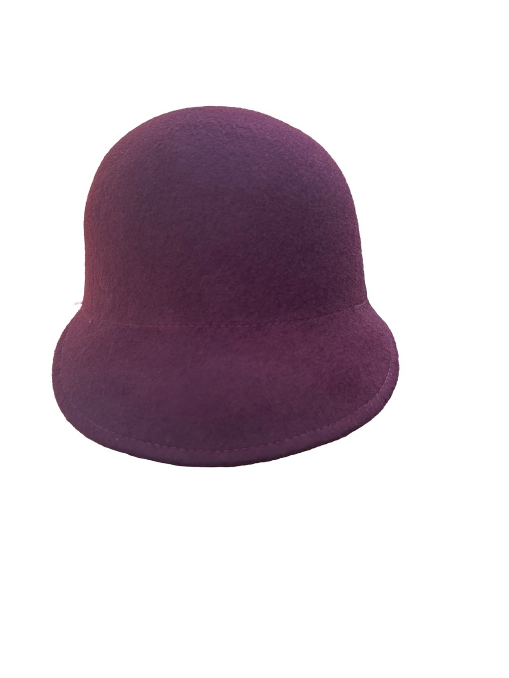 Vintage Jon Renau Plum Purple Wool Felt Cloche Hat Adjustable NWT